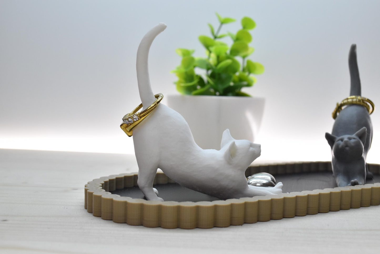 Cat Ring Holder Tray | Jewelry Organizer with Cats