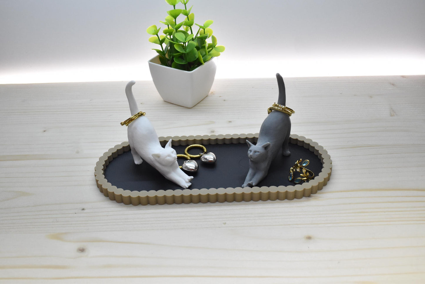 Cat Ring Holder Tray | Jewelry Organizer with Cats