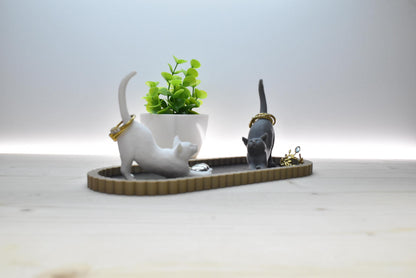 Cat Ring Holder Tray | Jewelry Organizer with Cats