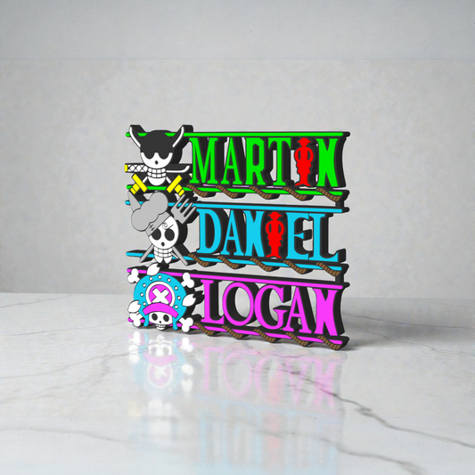 One Piece Inspired Custom Name Sign | Anime 3D Decor